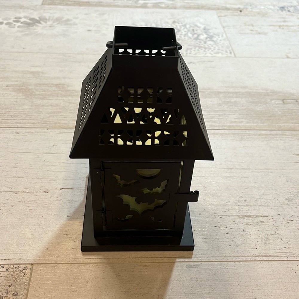 Halloween Bat Cutout Lantern Candle Holder
